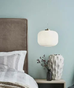 Best Sale Sklep Kaja Lampa wisząca złota podsufitka i biały klosz 107918 | Kaja Oświetlenie