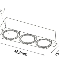 Lampa wpuszczana na 3 żarówki GU10/ES111 ANT 7334 KOMORO | Kaja*Sklep Kaja Online