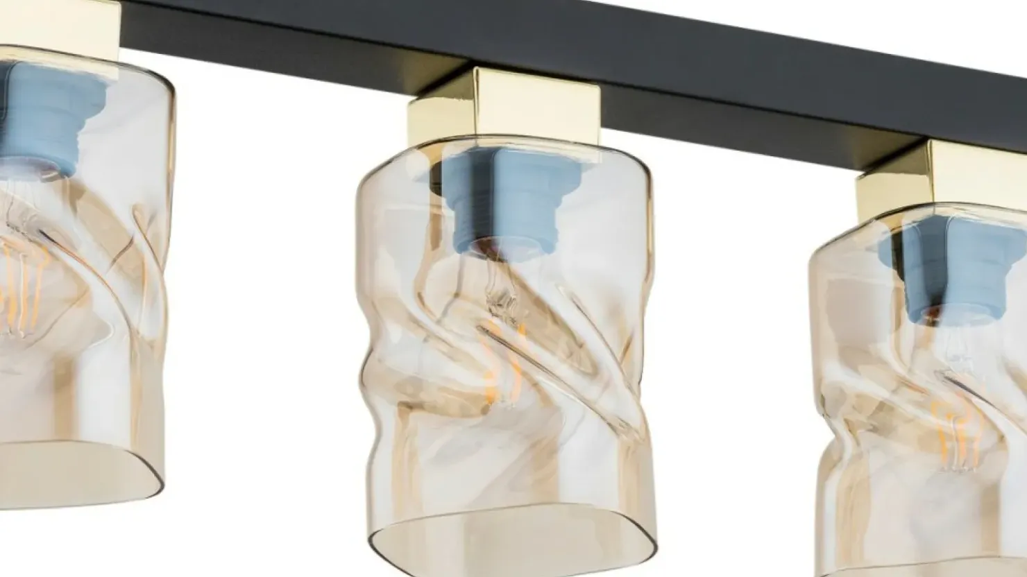 Lampa z bursztynowymi kloszami O2963 P3 CZA ZL MERU | Kaja Oświetlenie*Sklep Kaja New