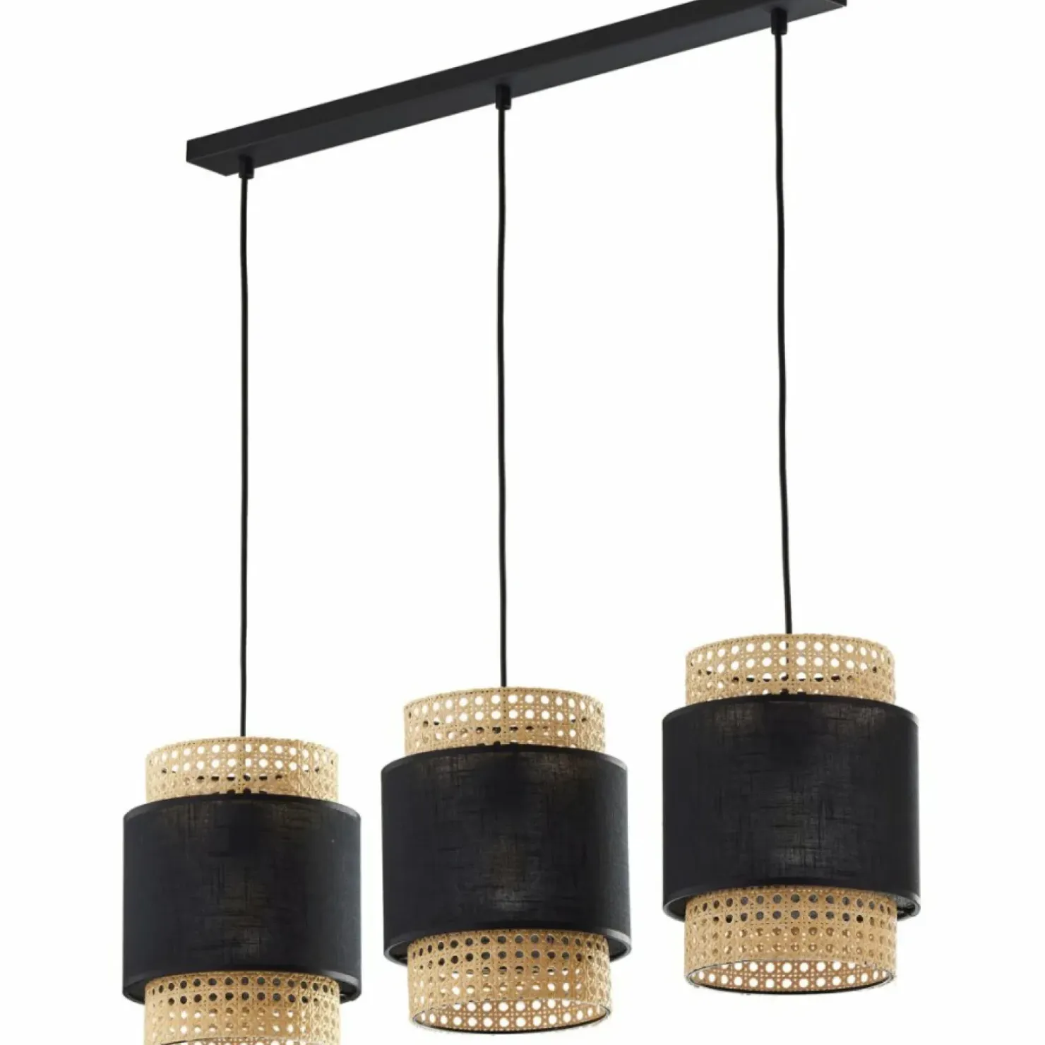 Clearance Sklep Kaja Lampa z czarno-słomkowymi abażurami TK 6541 BOHO | Kaja Oświetlenie