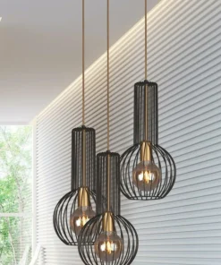 Sale Sklep Kaja Lampa z czarno-złotymi kloszami K-4522 ARVI BLACK | Kaja Oświetlenie