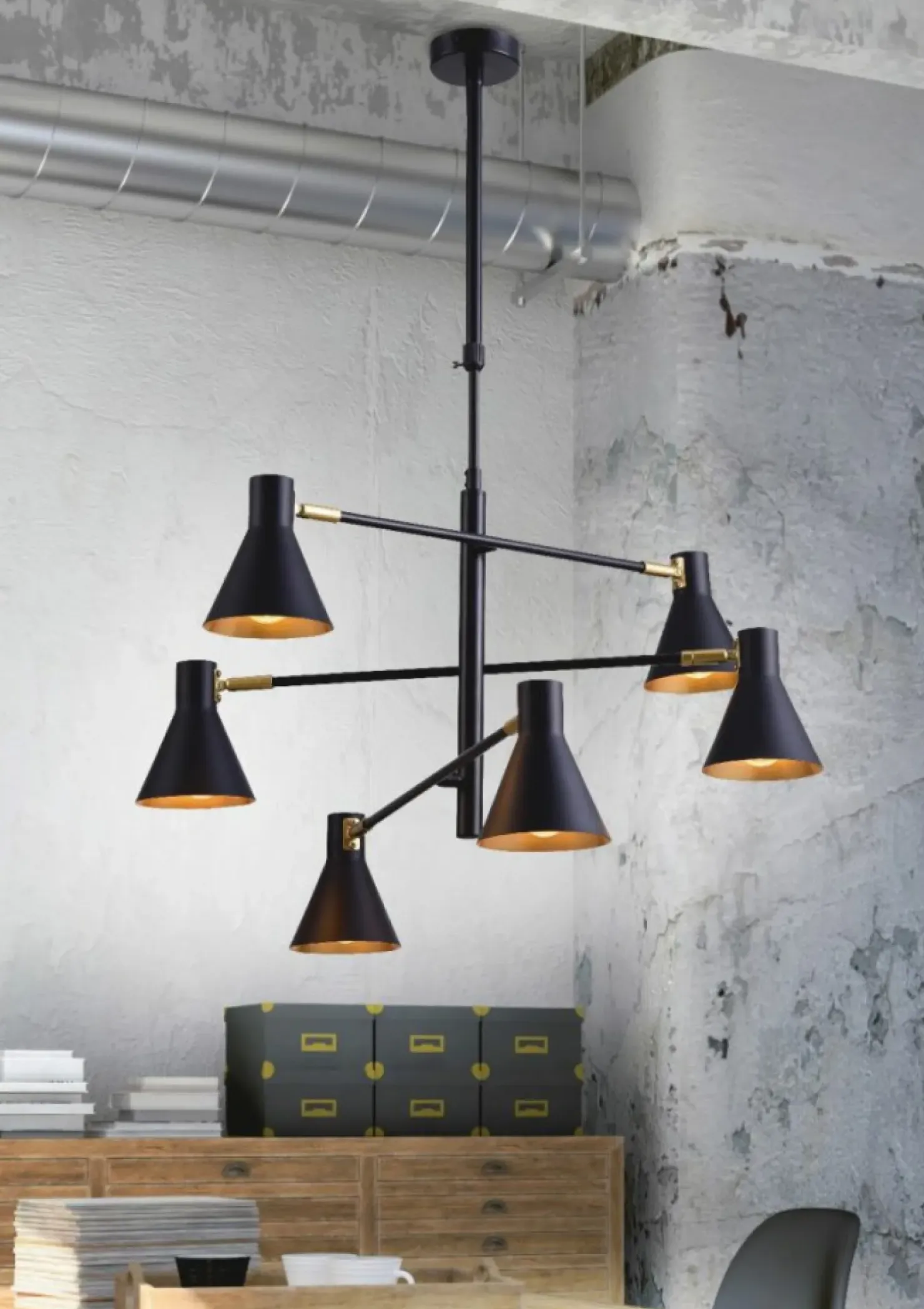 Best Sale Sklep Kaja Lampa z czarno-złotymi reflektorami 36-72696 LESS | Kaja Oświetlenie czarny