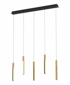 Shop Sklep Kaja Lampa z drewnianymi, ledowymi zwisami MD4768-5-3BMT ELIOT | Kaja