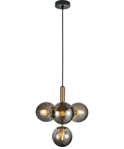 Store Sklep Kaja Lampa z dymionymi kloszami PND-2324-4B BRO+SG RAVENA | Kaja
