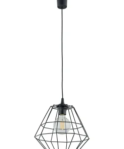 Sale Sklep Kaja Lampa z geometrycznym, drucianym kloszem TK 6206 z serii DIAMOND NEW czarny