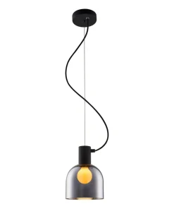Outlet Sklep Kaja Lampa z grafitowym kloszem MD1918-1S-CHROME LAZARO| Kaja Oświetlenie