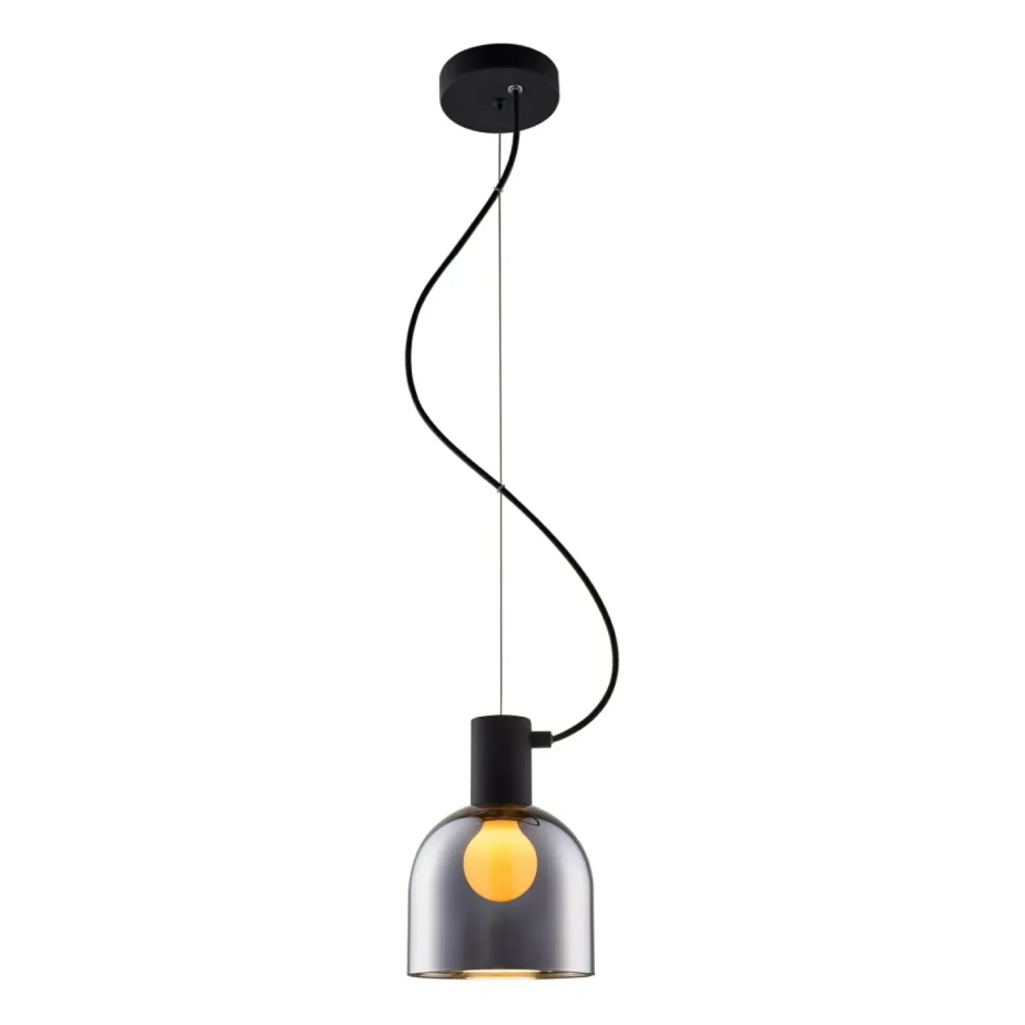 Outlet Sklep Kaja Lampa z grafitowym kloszem MD1918-1S-CHROME LAZARO| Kaja Oświetlenie