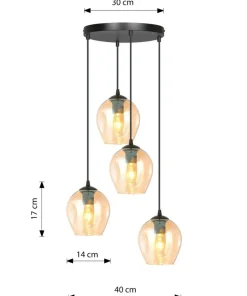 Hot Sklep Kaja Lampa z kaskadą nieregularnych kloszy 681/4PREM ISTAR PREMIUM | Kaja