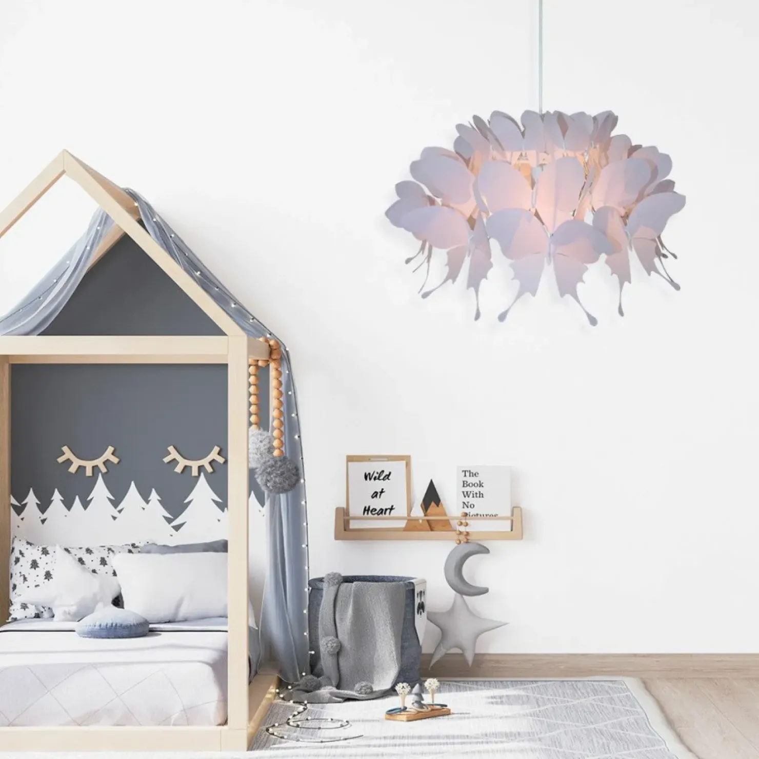 Fashion Sklep Kaja Lampa z motylkami LP-MD088-3439A/1P RÓŻOWY FARFALLA | Kaja Oświetlenie