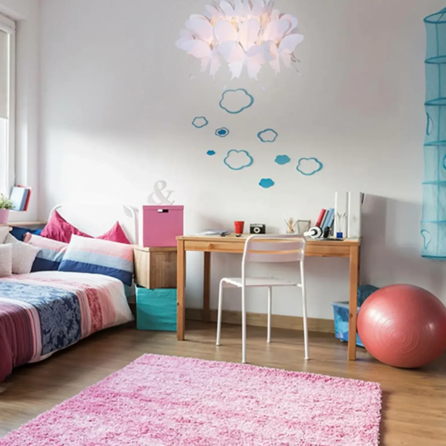 Fashion Sklep Kaja Lampa z motylkami LP-MD088-3439A/1P RÓŻOWY FARFALLA | Kaja Oświetlenie
