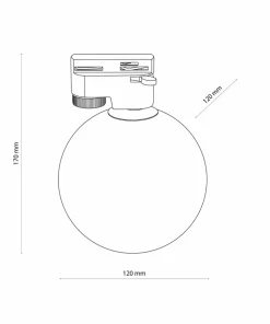 Lampa z okrągłym kloszem do szyny 1-fazowej TK 4887 TRACER | Kaja*Sklep Kaja Outlet