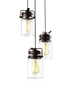 Shop Sklep Kaja Lampa z ozdobnymi kloszami - słoiki K-8004A-3 RAVEN | Kaja Oświetlenie brąz