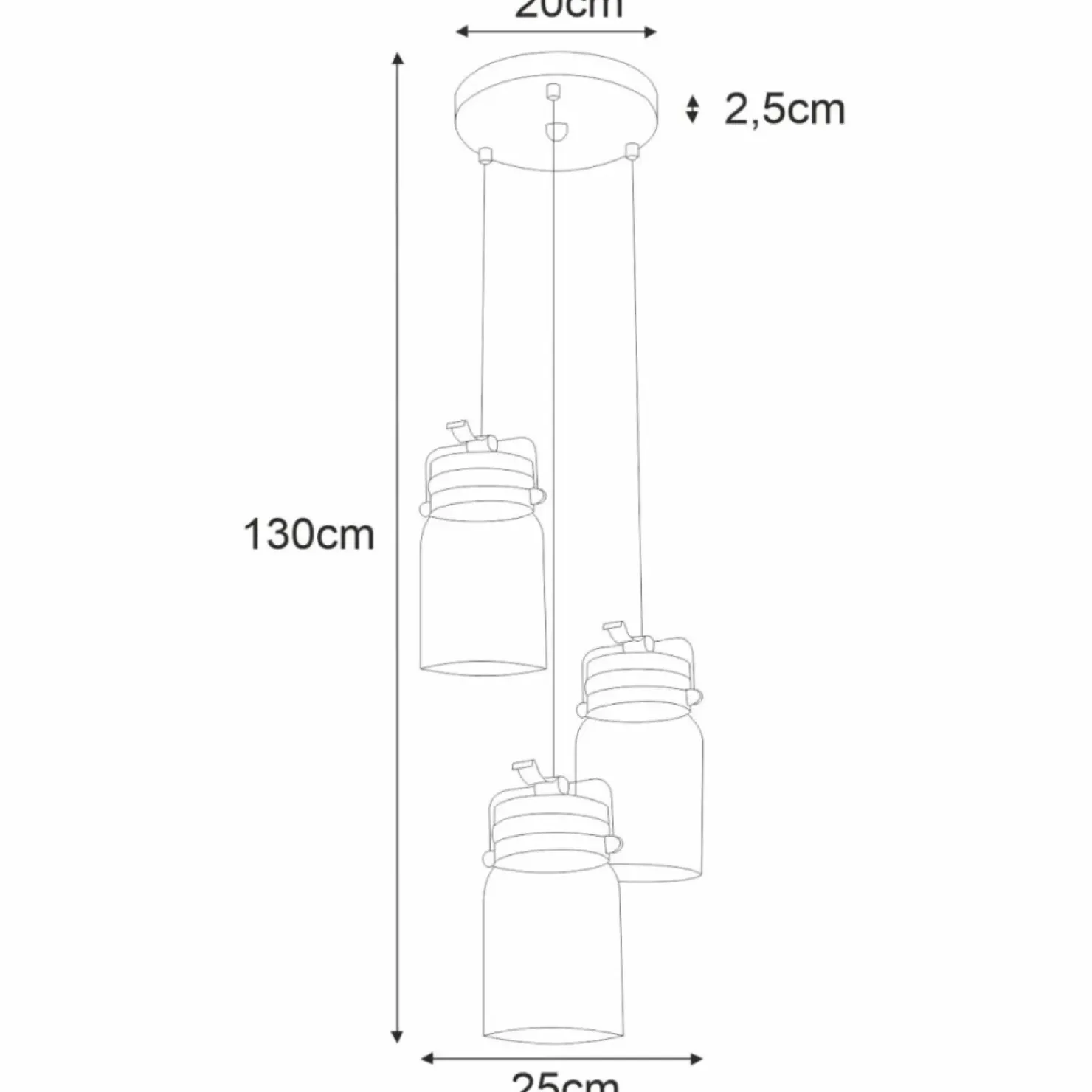 Shop Sklep Kaja Lampa z ozdobnymi kloszami - słoiki K-8004A-3 RAVEN | Kaja Oświetlenie brąz