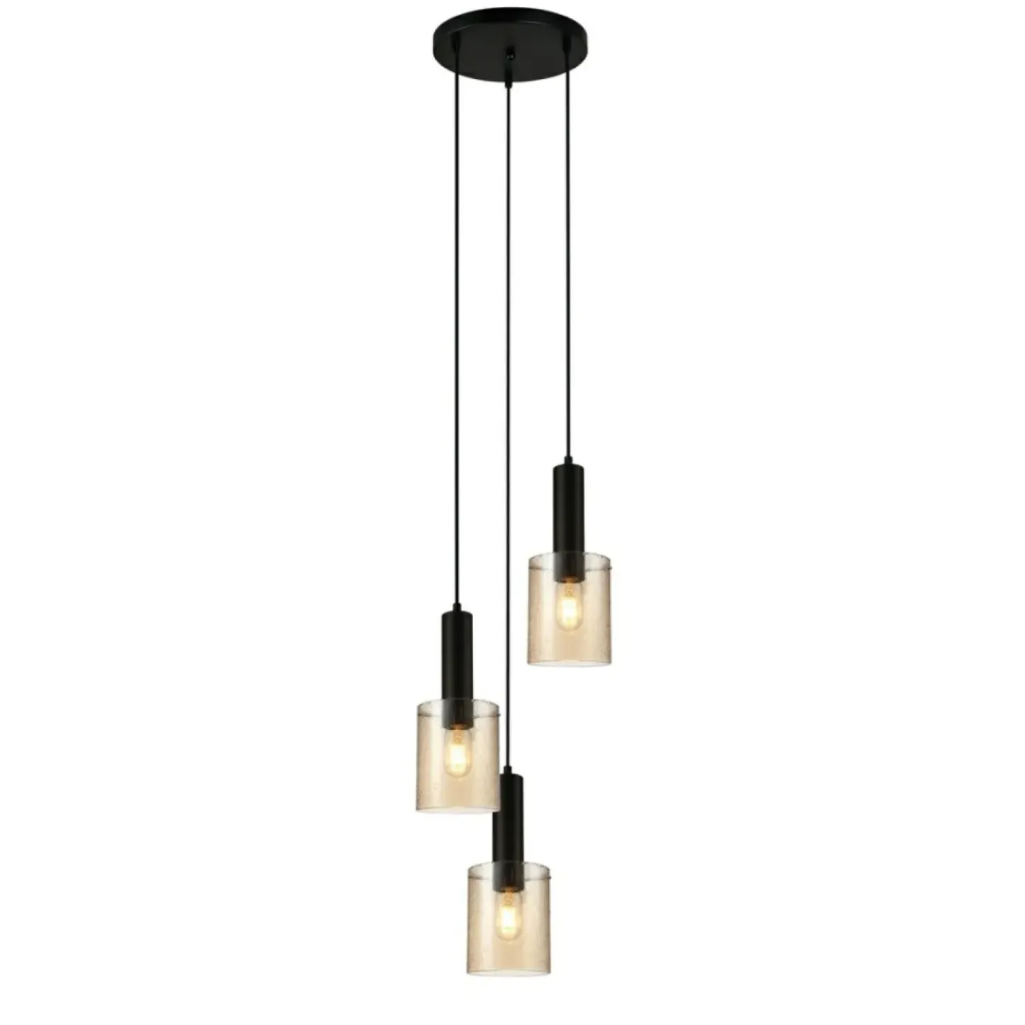 Store Sklep Kaja Lampa z ozdobnymi kloszami PND-5581-3A-BK+RNAMB SARDO RAIN | Kaja