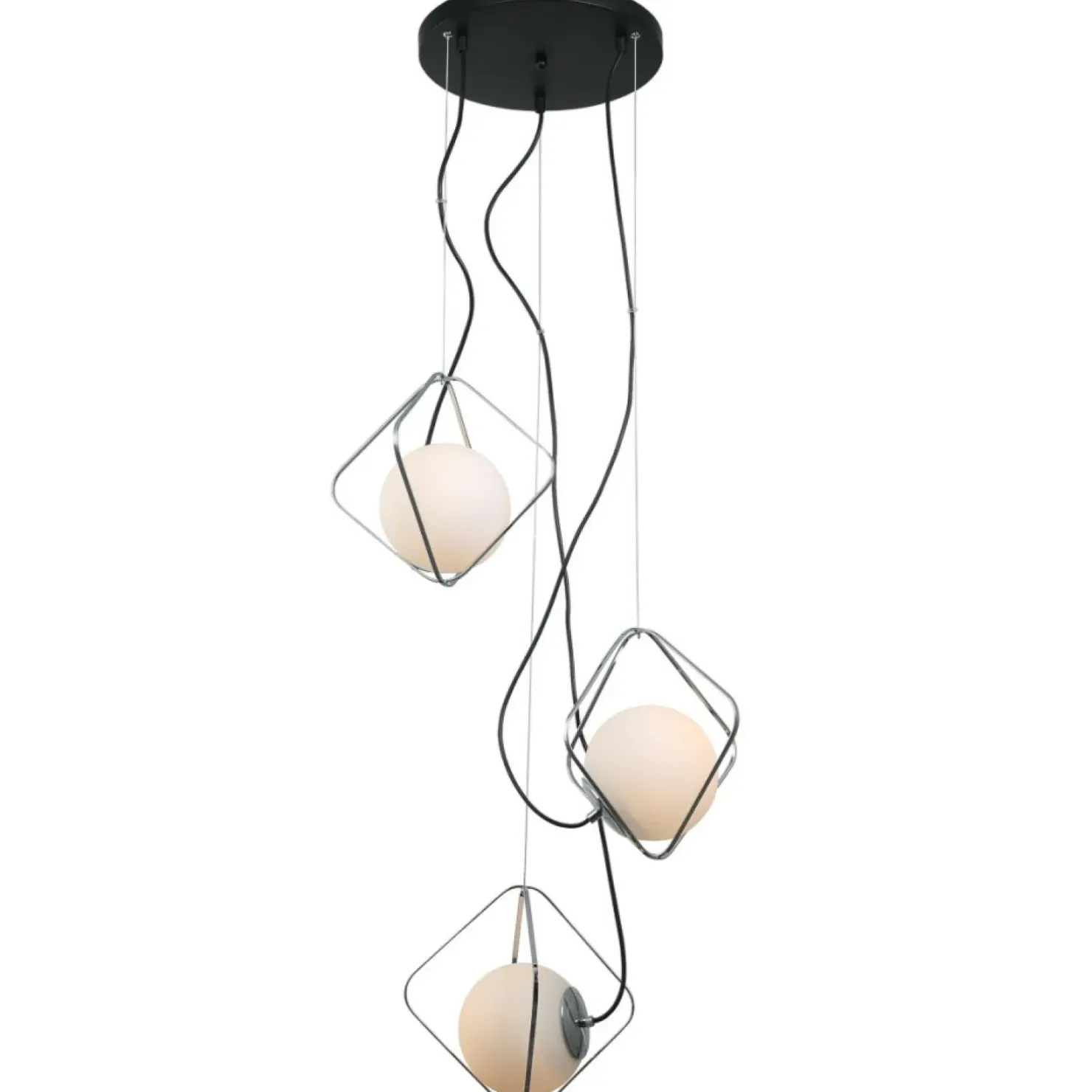 Outlet Sklep Kaja Lampa ze srebrnymi ramkami PEN-5696-3-BKCR CANTO | Kaja Oświetlenie
