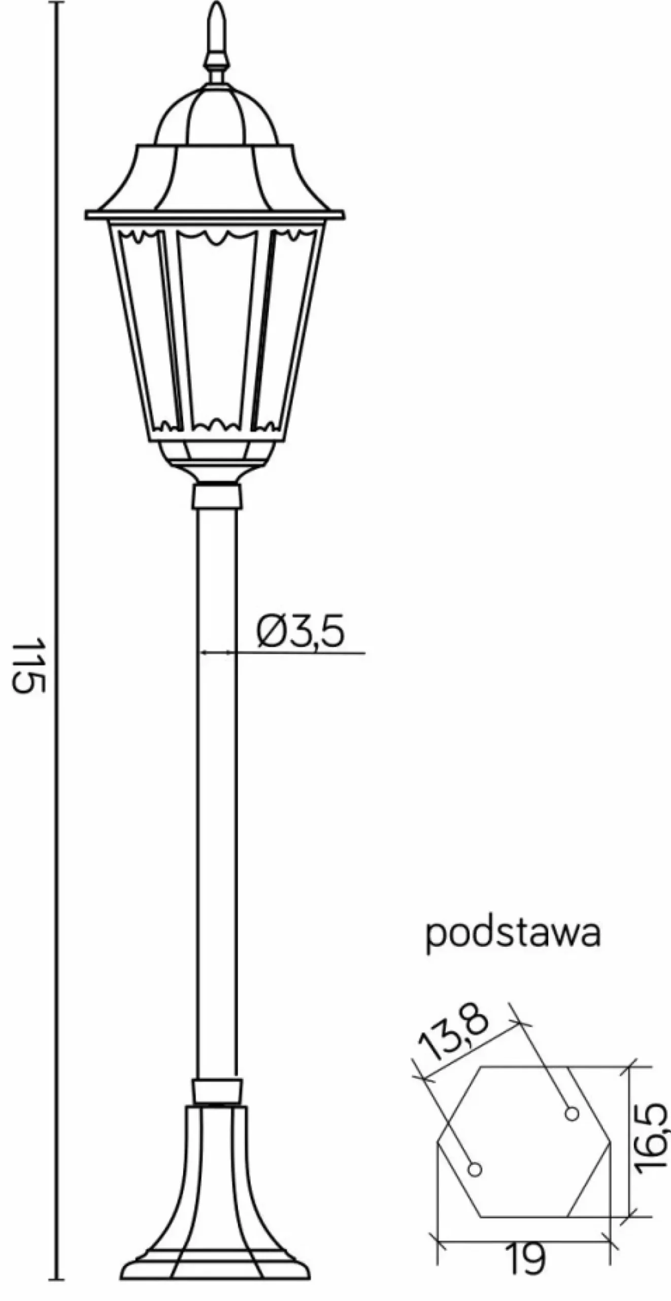 Lampa zewnętrzna, stojąca K 5002/2/H z serii RETRO CLASSIC II | Kaja Oświetlenie*Sklep Kaja Best Sale