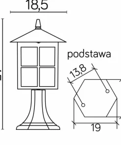 Lampa zewnętrzna z ozdobnymi szybami K 4011/1/KW z serii WENECJA | Kaja Oświetle*Sklep Kaja Discount