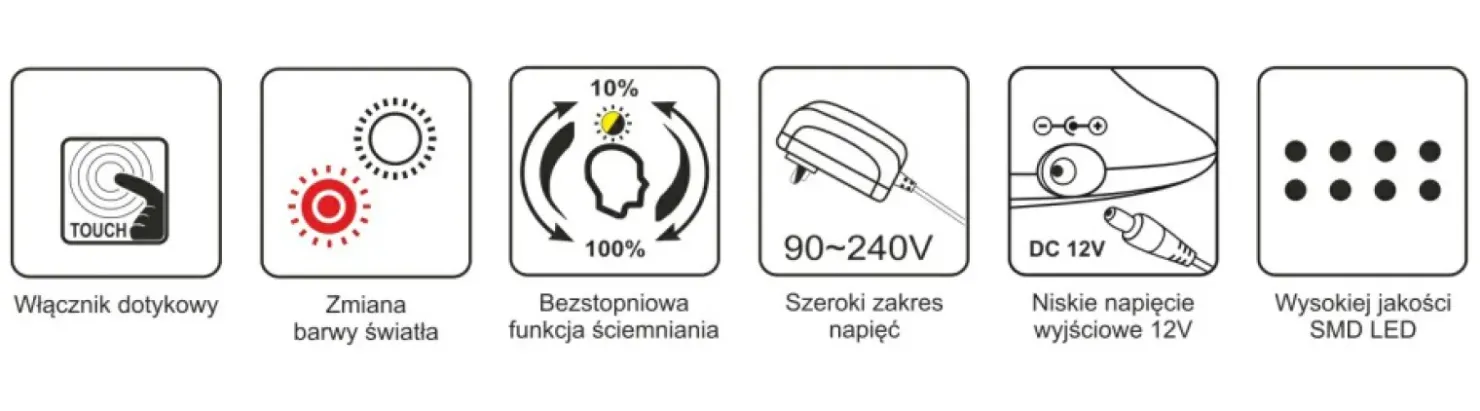 Lampka biurkowa z funkcją ściemniania K-BL1528 GRAFIT z serii LOLEK*Sklep Kaja Clearance