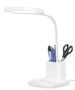 Lampka biurkowa z pojemnikiem na długopisy K-BL1301 BIAŁY z serii TOLA*Sklep Kaja Shop