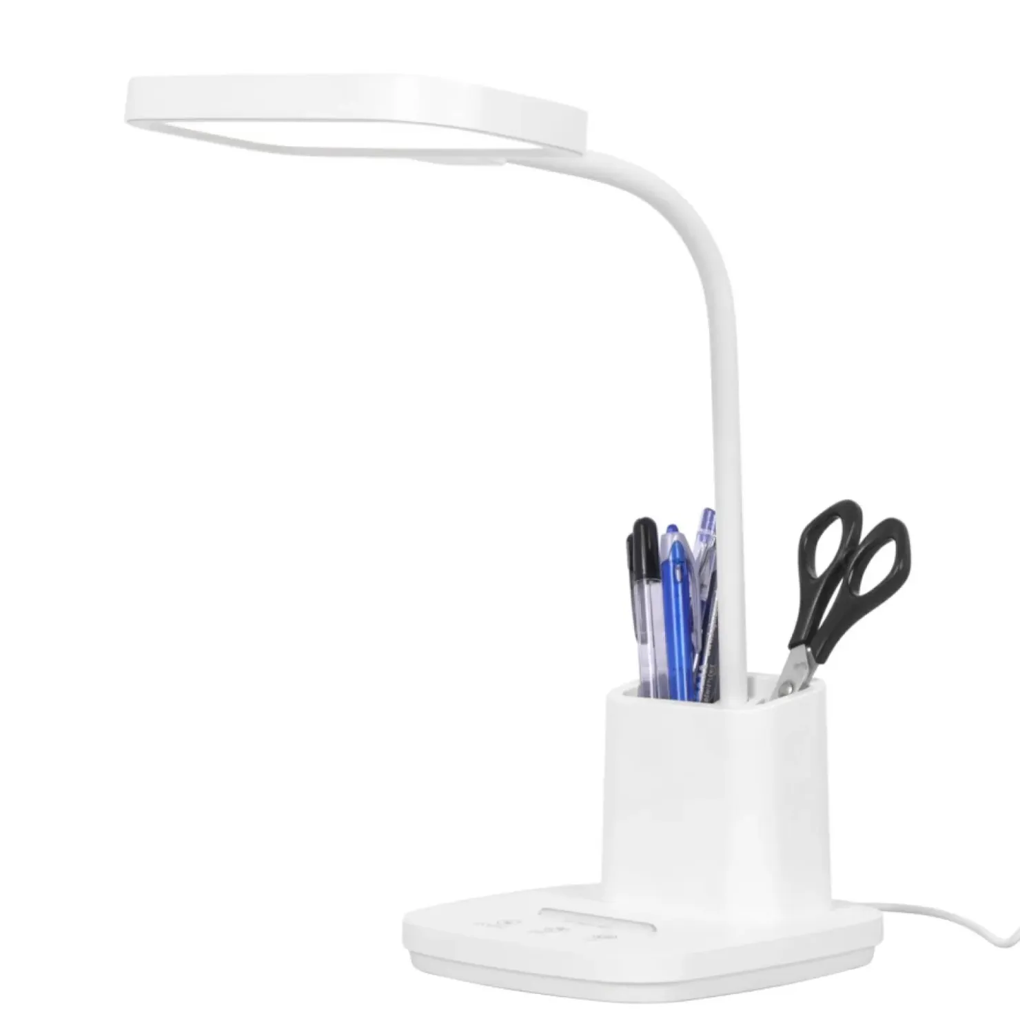 Lampka biurkowa z pojemnikiem na długopisy K-BL1301 BIAŁY z serii TOLA*Sklep Kaja Shop