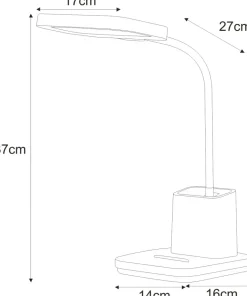 Lampka biurkowa z pojemnikiem na długopisy K-BL1301 BIAŁY z serii TOLA*Sklep Kaja Shop
