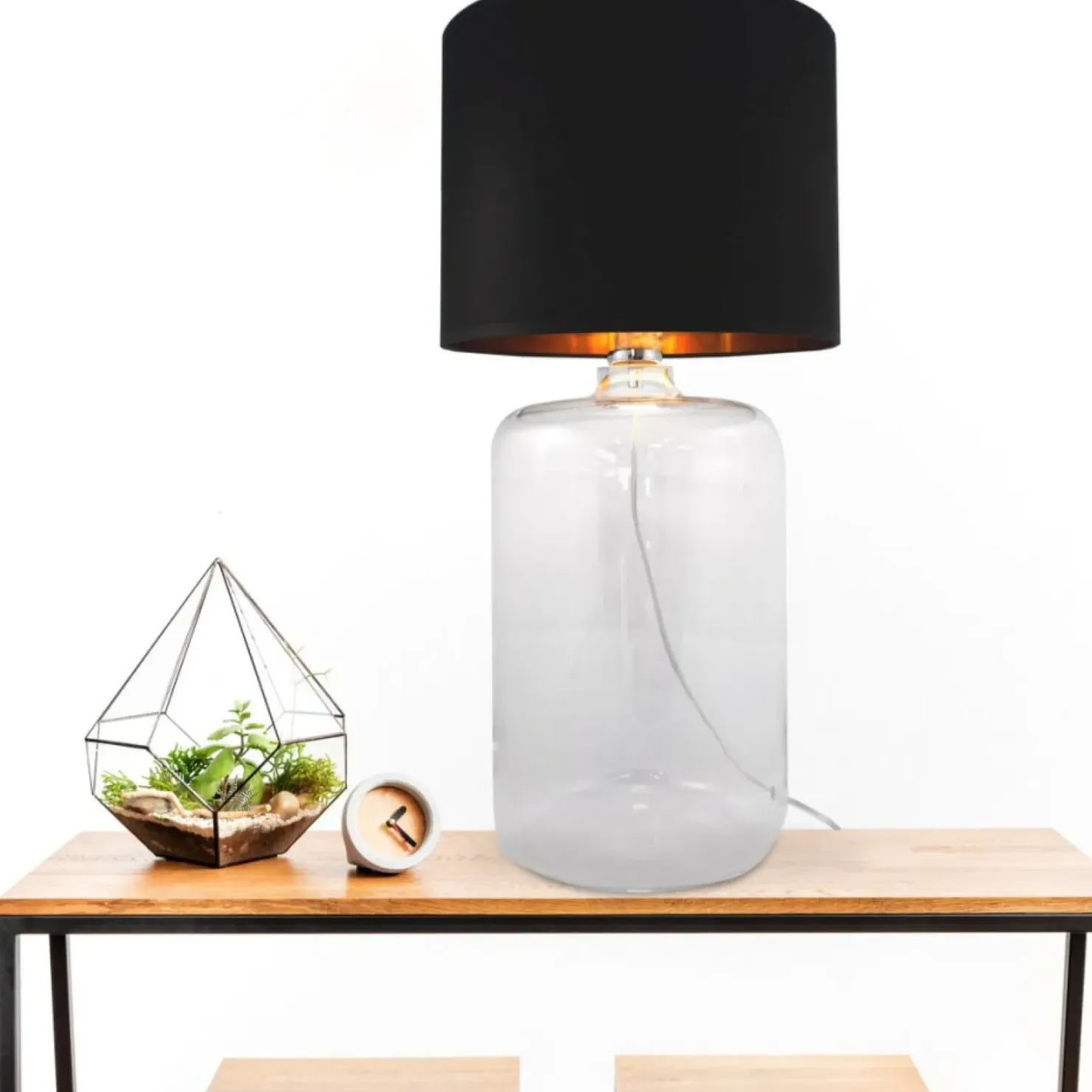 Lampka na smukłej, szklanej podstawie 5508BKGO AMARSA | Kaja*Sklep Kaja Cheap