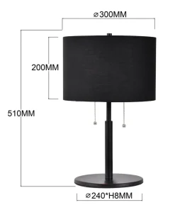 Lampka na szafkę nocną ze sznurkami LP-0304/2T BK FOGO | Kaja*Sklep Kaja Hot