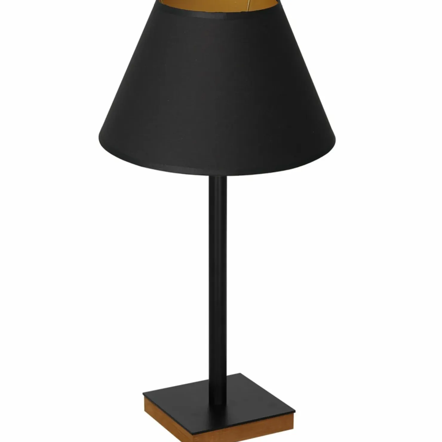 Lampka nocna, czarno-złoty, zwężany abażur LX 3760 z serii TABLE LAMPS*Sklep Kaja Flash Sale