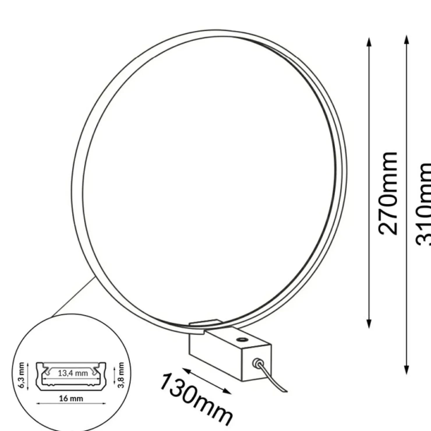 Lampka nocna ledowe koło ⌀27cm 3000K ANT 2004 AGARO | Kaja Oświetlenie*Sklep Kaja Cheap