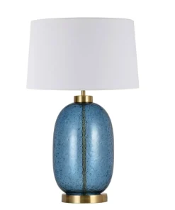 Lampka nocna z niebieską, szklaną podstawą LP-919/1T BLUE AMUR | Kaja*Sklep Kaja Flash Sale