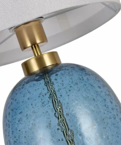 Lampka nocna z niebieską, szklaną podstawą LP-919/1T BLUE AMUR | Kaja*Sklep Kaja Flash Sale