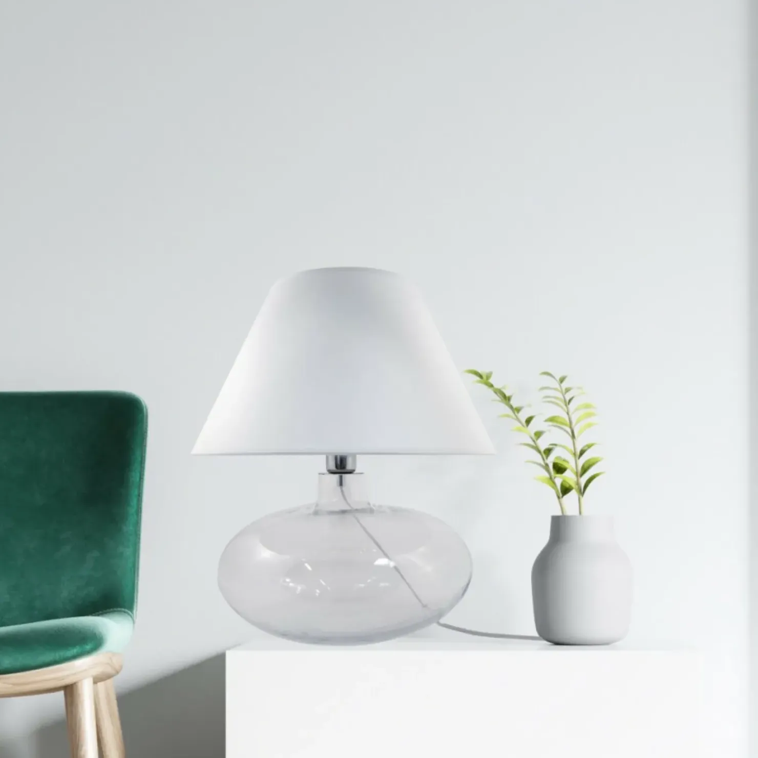 Lampka stołowa do salonu w stylu cozy 5512WH MERSIN | Kaja*Sklep Kaja Shop