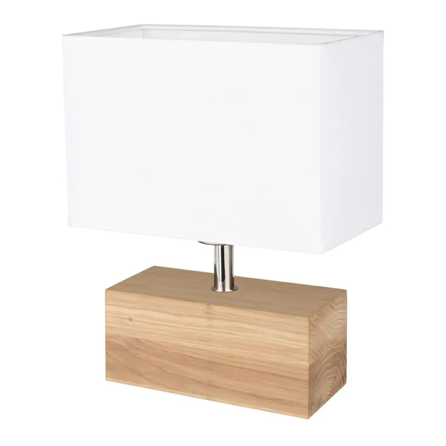 Lampka stołowa drewniana kostka z abażurem 7462174 THEO | Kaja*Sklep Kaja Outlet