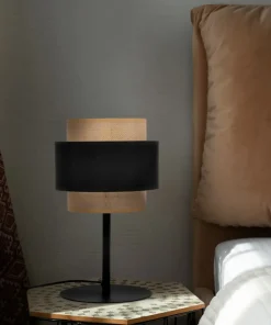 Lampka stołowa, nocna z dwukolorowym abażurem K-5236 z serii GATO*Sklep Kaja Best