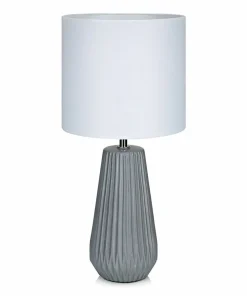 Lampka stołowa szara podstawka i biały abażur 106449 | Kaja*Sklep Kaja Fashion