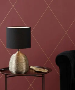 Lampka stołowa z abażurem i złotą podstawką 107068 | Kaja Oświetlenie*Sklep Kaja Flash Sale