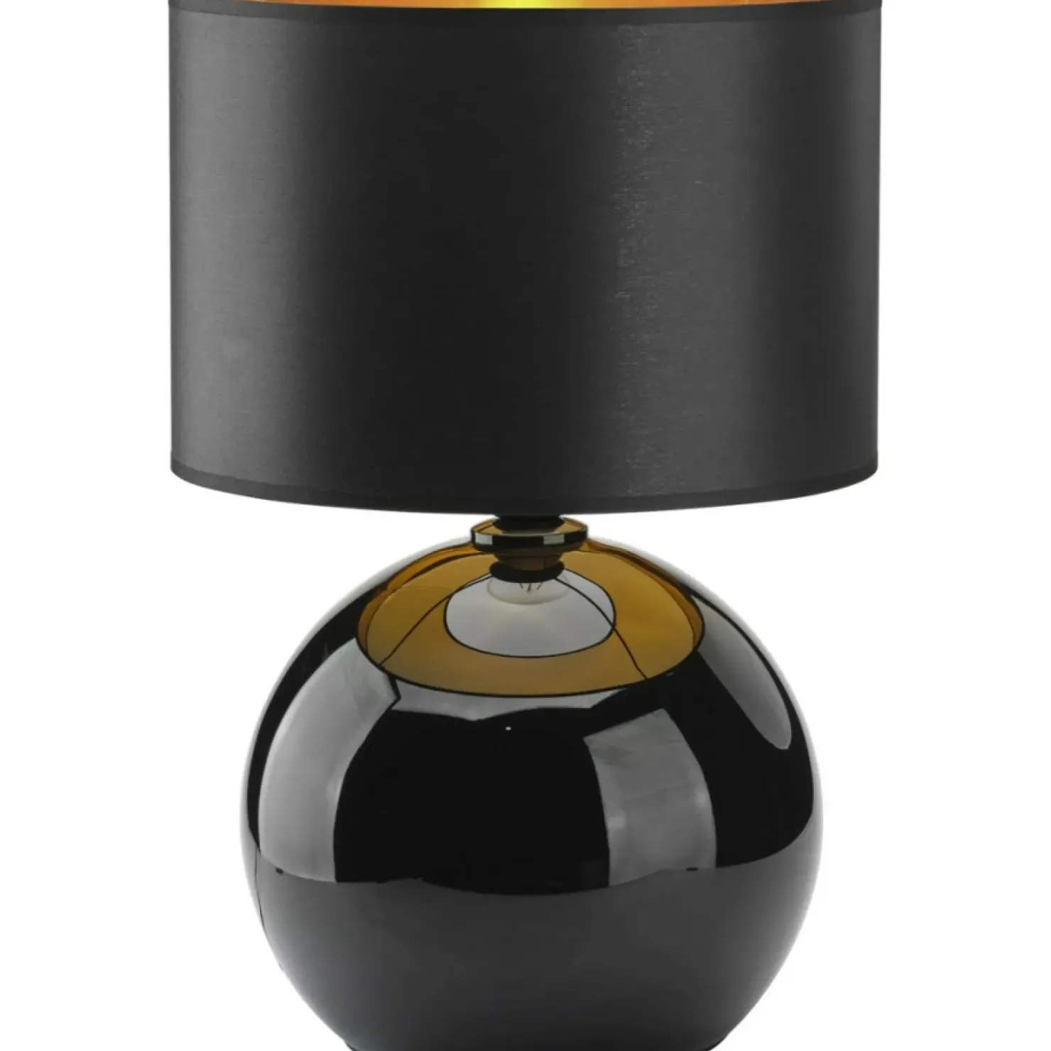 Lampka stołowa z czarno-złotym abażurem TK 5081 PALLA | Kaja*Sklep Kaja New