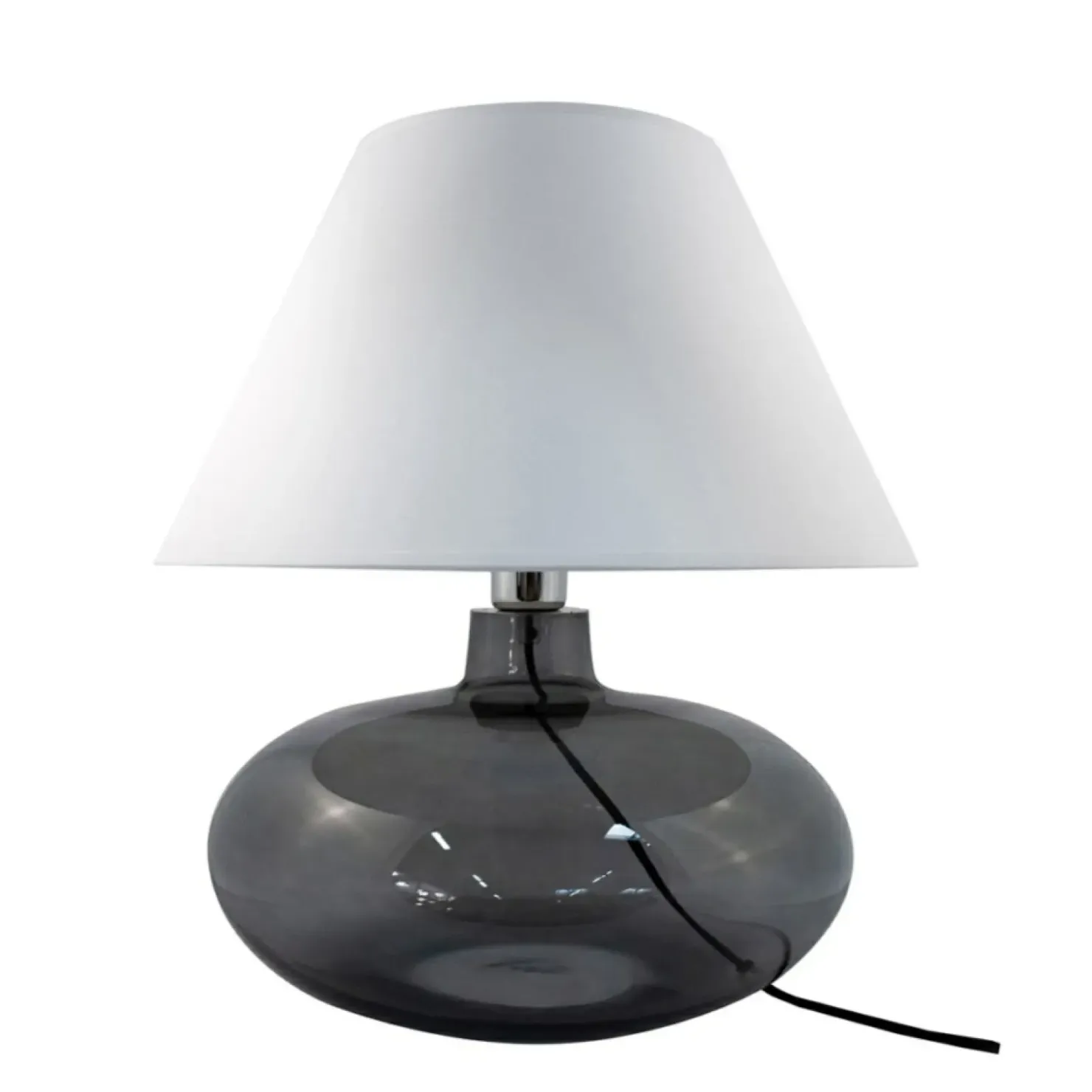 Lampka stołowa z dymioną, szklaną podstawą 5521WH ADANA | Kaja*Sklep Kaja Flash Sale