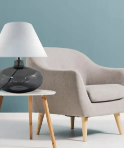 Lampka stołowa z dymioną, szklaną podstawą 5521WH ADANA | Kaja*Sklep Kaja Flash Sale