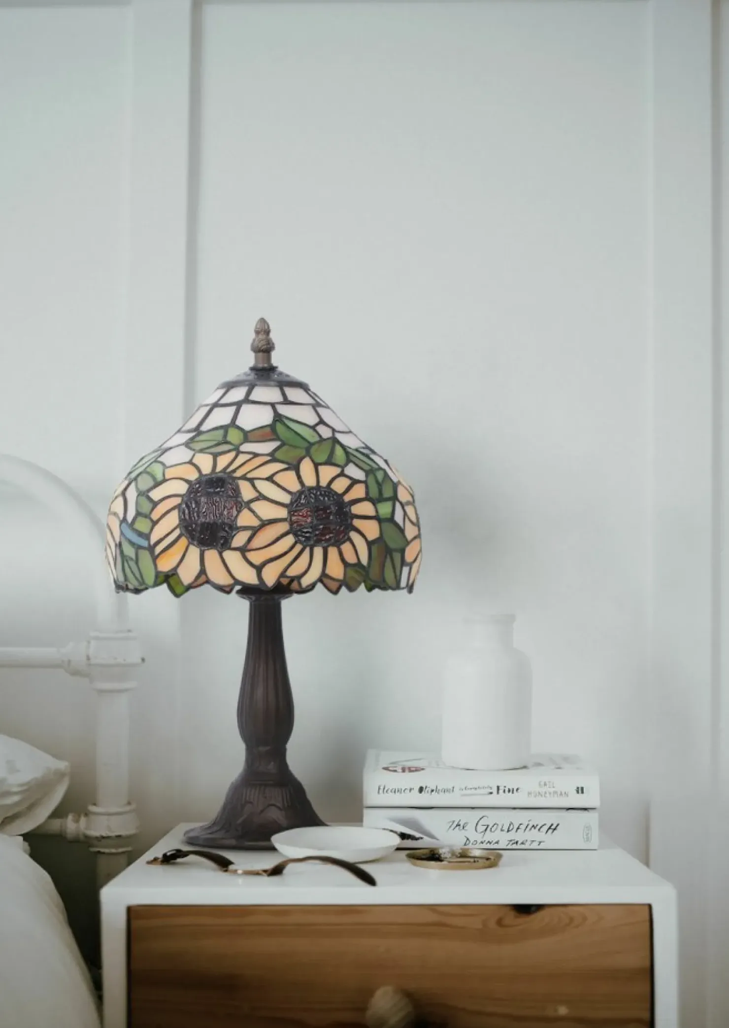 Lampka stołowa z kloszem w słoneczniki K-G081556 TECO | Kaja*Sklep Kaja Hot
