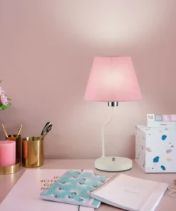 Lampka stołowa z różowym abażurem LEDEA 50501100 YORK | Kaja*Sklep Kaja Outlet