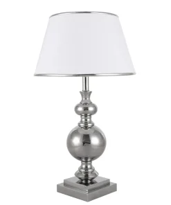Lampka z abażurem i srebrną lamówką TL-1825-1-CH LETTO | Kaja*Sklep Kaja Cheap