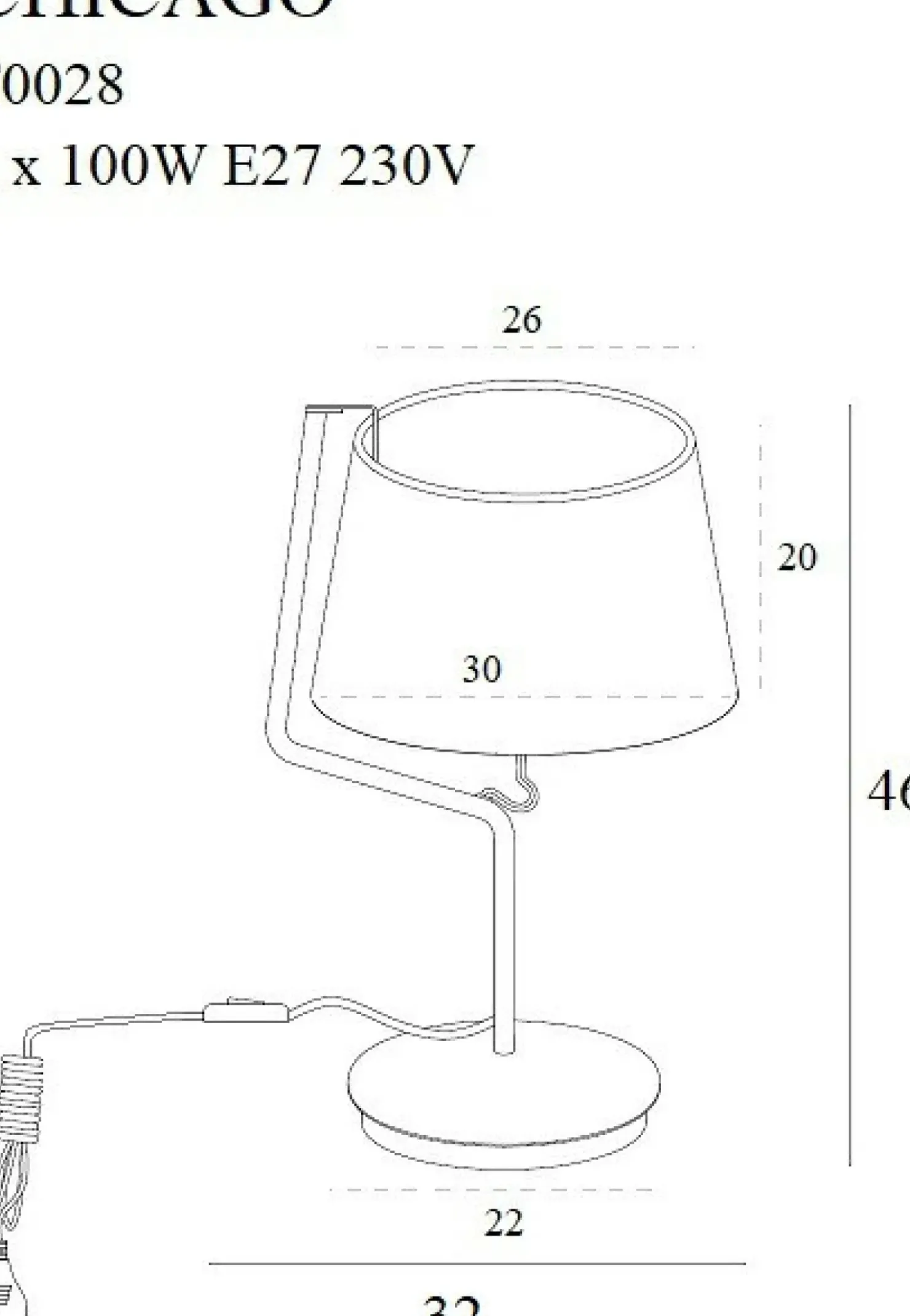 Lampka z abażurem, na szafkę w sypialni MX T0028 CHICAGO | Kaja*Sklep Kaja Cheap