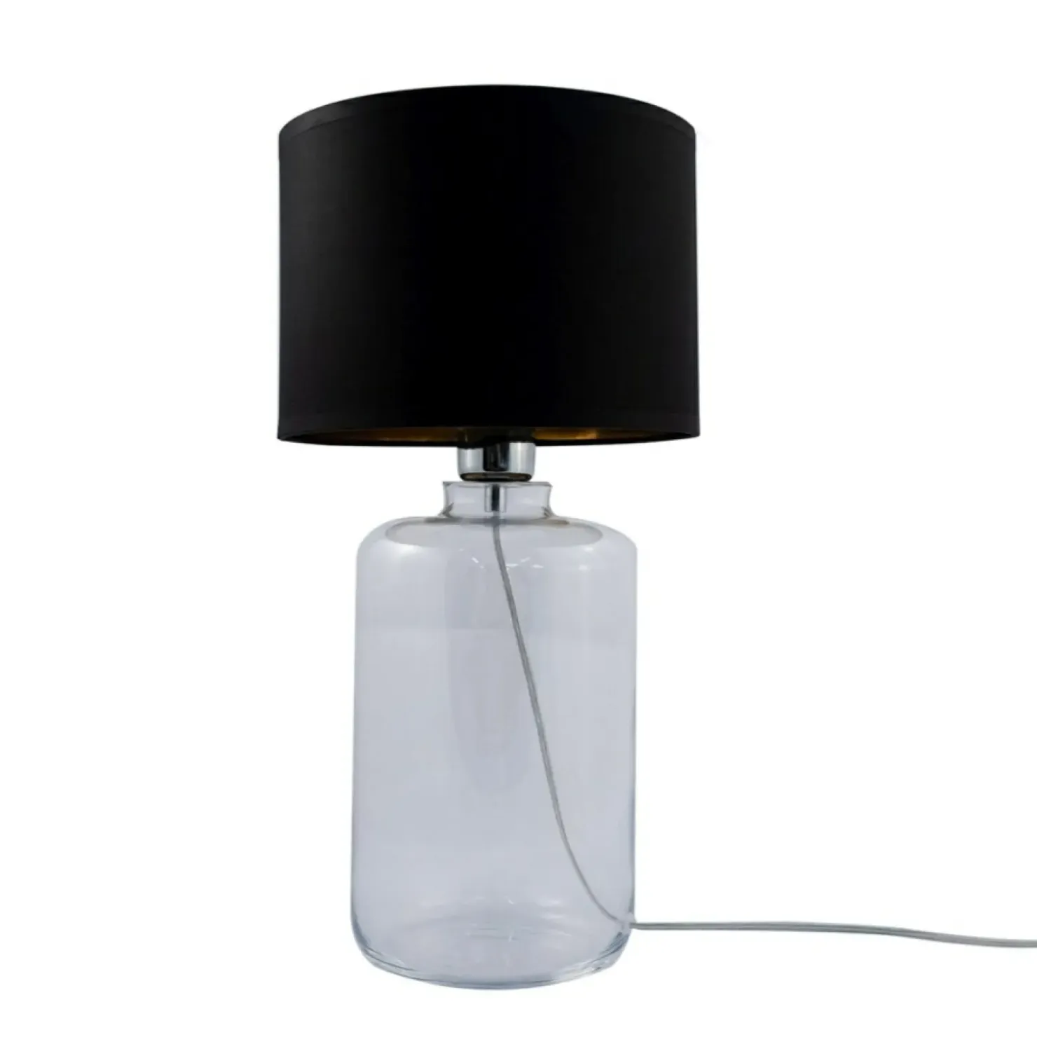 Lampka z abażurem na szklanej podstawie 5502BKGO SAMASUN | Kaja*Sklep Kaja Shop