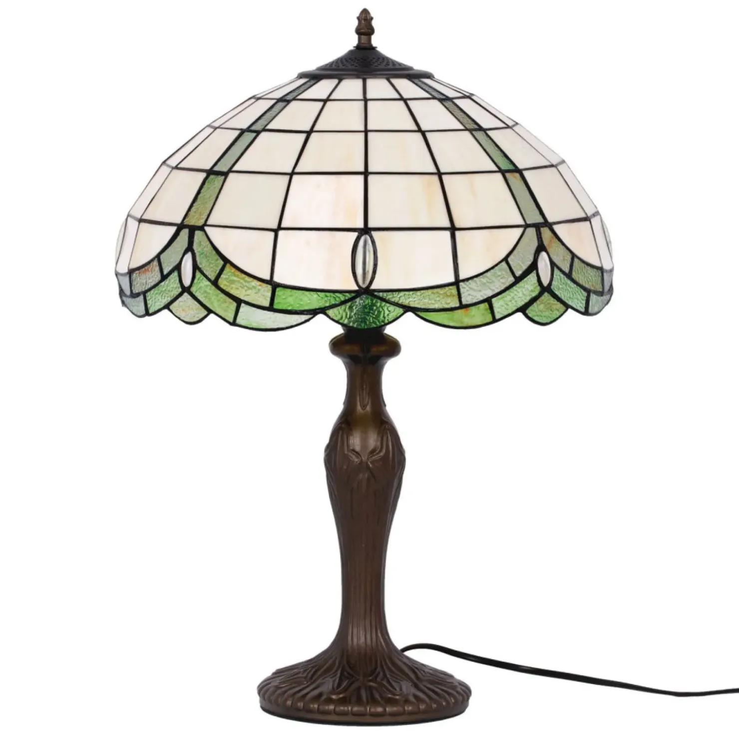 Lampka z szerokim, witrażowym kloszem K-G162166 PAPI | Kaja*Sklep Kaja Outlet
