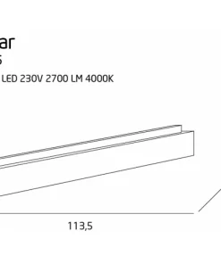 Ledowa, długa listwa sufitowa 4000K 113,5cm MX C0125 LINEAR | Kaja*Sklep Kaja Online