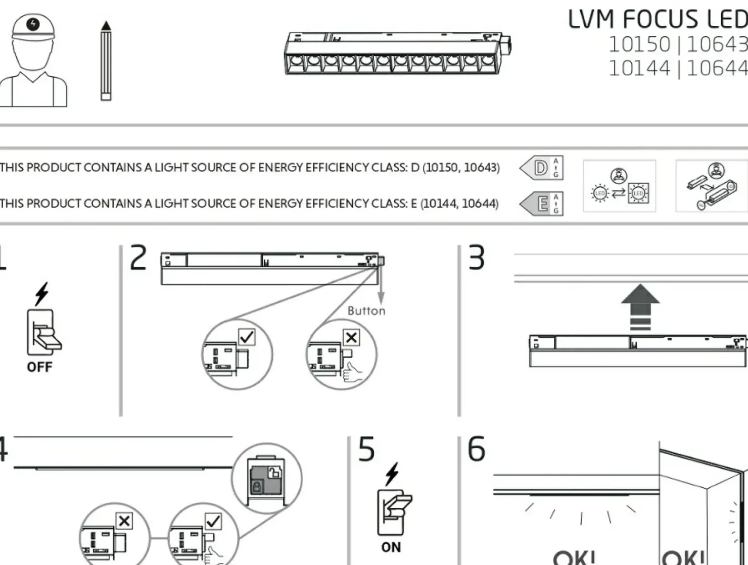 Ledowa lampa do szyny magnetycznej 1F 10144 LVM FOCUS LED | Kaja*Sklep Kaja Outlet