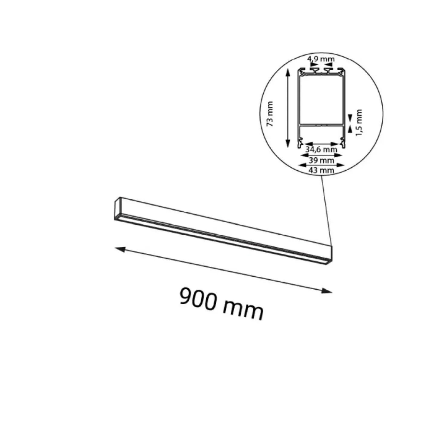 Ledowa lampa listwa plafon 90cm 3000K ANT 1963 NUMATA | Kaja*Sklep Kaja Cheap