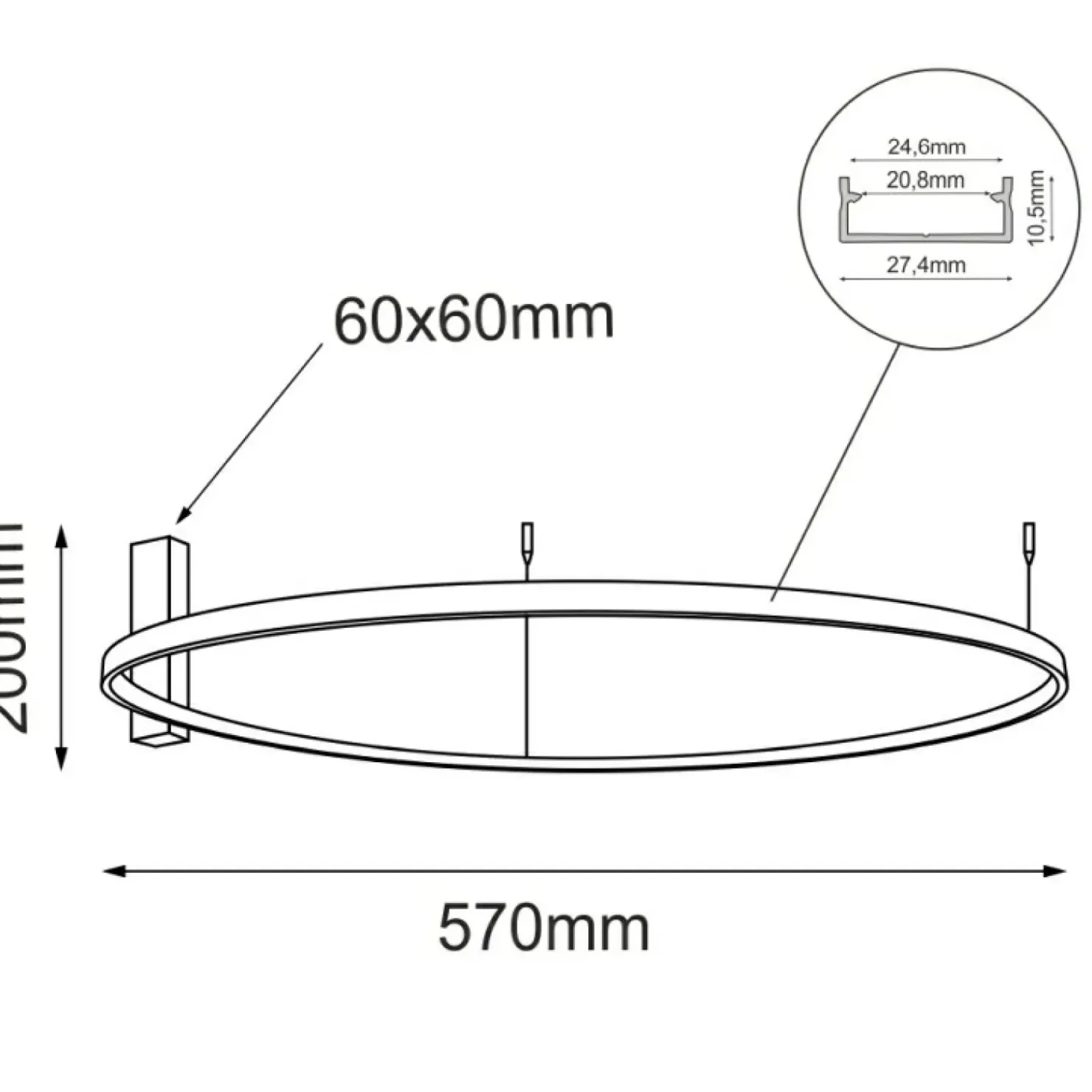 Ledowa lampa sufitowa ⌀57cm 4000K ANT 1332 z serii AGA*Sklep Kaja Best Sale