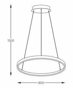 Best Sklep Kaja Ledowa lampa wisząca, okrąg do salonu ⌀80cm 2023201-GD80 BRENO | Kaja